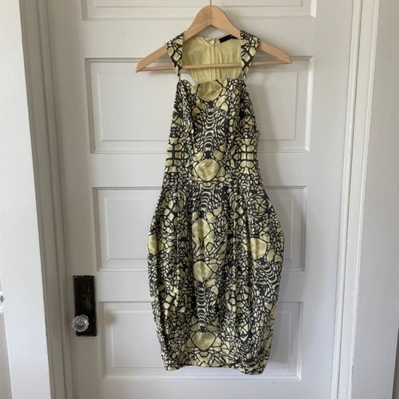 Cotton Midi Dress in Yellow/Gray by Fish Fry, XS, Racerback - Picture 1 of 8
